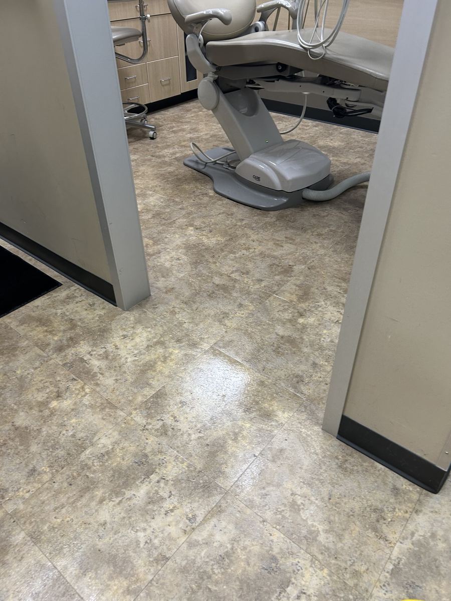 Clean dental office treatment room floor